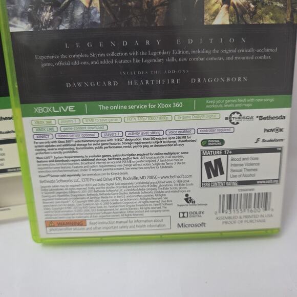 The Elder Scrolls V: Skyrim (Xbox 360, 2011) Legendary Edition w/ Map Complete - Picture 6 of 6